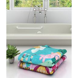 Athom Trendz Peppa Pig & Masha and The Bear Kids Bath Towel Pack of 2 - Multicolour-image-71