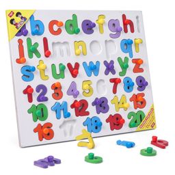 Anindita Wooden English Small Alphabets and Number Knob & Peg Puzzle - Multicolor-10