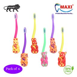 MAXI Bingo Junior Toothrush Pack of 6 - Multicolor-63