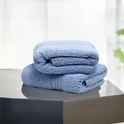 LANE LINEN Blue 2 Pieces Pure Cotton 575 GSM Hand Towels-31