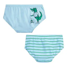 You Got Plan B Infant Boys Pack Of 2 Crocodile Printed Pure Cotton Basic Briefs-image-98
