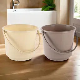Kuber Industries Brown & Beige 2 piece Solid Plastic Bath Accessories Set-71