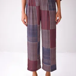 Ancestry Women Striped Straight Fit Trousers-picture-7