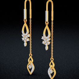 Joyalukkas 22KT Yellow Gold Tear Drop Diamond Earrings-picture-17
