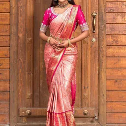 Aldwych Ethnic Motifs Woven Design Zari Banarasi Saree-picture-15