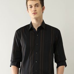 Arrow New York Men Slim Fit Spread Collar Vertical Striped Cotton Formal Shirt-image-91