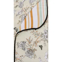 Cloth Fusion White & Yellow Ethnic Motifs Summer Single Bed Dohar-image-66
