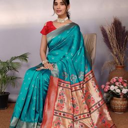 AVANTIKA FASHION Women Ethnic Woven Design Zari Pure Silk Banarasi Saree-image-51
