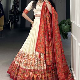 A TO Z CART Printed Ready to Wear Lehenga & Unstitched Blouse With Dupatta-picture-5