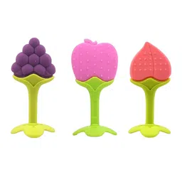 NeonateCare Kids Set Of 3 Peach Apple & Grapes Shaped Teether-14