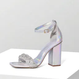 PURPLEHUNTPU Embellished Square Toe Block Heeled-19