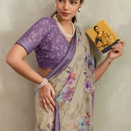 KALINI Floral Poly Georgette Saree-picture-27