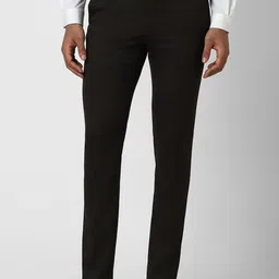Van Heusen Men Solid Checked Slim Fit Trousers-picture-12