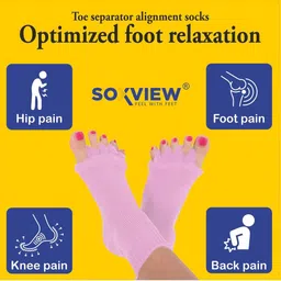 SOXVIEW Unisex Pink Five Toe Separate Alignment Socks image 4