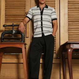 Campus Sutra Men Comfort Fit Geometric Printed Spread Collar Cotton Casual Shirt-image-65