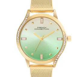 French Connection Women Embellished Dial & Stainless Steel Bracelet Style Straps Analogue Watch FCN082NGM-28