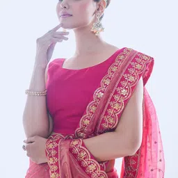 Mitera Embellished Embroidered Net Saree-picture-1