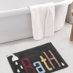 FABINALIV Grey & White 1600 GSM Microfiber Bath Rugs-image-57
