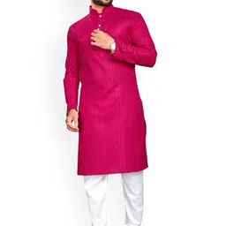 AKSHAT CREATION Mandarin Collar Straight Kurta With Trousers-image-35