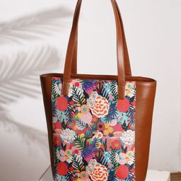 DressBerry Floral Printed PU Shopper Tote Bag-13