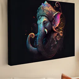 SAF Black & Blue 1 Piece Canvas Religious Wall Paintings-24