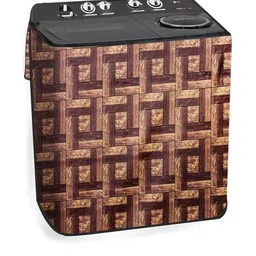 The Furnishing Tree Coffee Brown Printed Washing Machine Cover-image-94