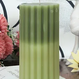 TIED RIBBONS Green Sandalwood Scented 60 Hours Burn Time Pillar Candle-image-23