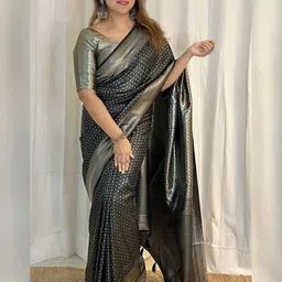 SWEETPEL Woven Design Zari Banarasi Saree-picture-5