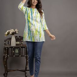Handish Women Tie and Dye A-Line Top-image-3