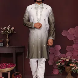 DVILLA Men Grey Cotton Kurtas-image-39
