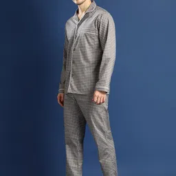 Hancock Men Checked Night suit-image-6