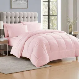 Doristyle Peach-Coloured Microfiber Winter 500 GSM Double Bed Quilt-picture-5