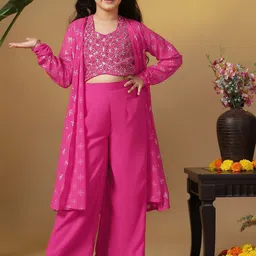 BAESD Girls Floral Embroidered Regular Top with Palazzos-picture-43
