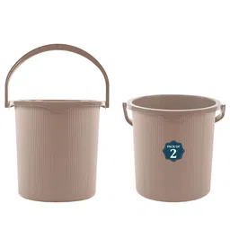 Kuber Industries Magnite Beige 2 Pieces Striped Bucket 25L-87
