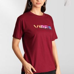 NEYSA Women Typography 2 Printed Applique T-shirt-image-64