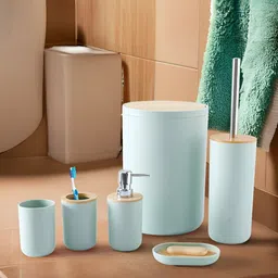 The Better Home Green 6 piece Solid Ceramic Bath Accessories Set-image-16