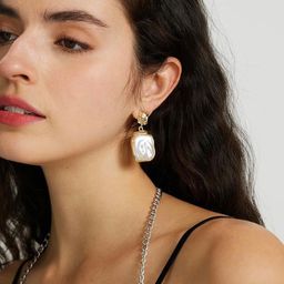 kazare Gold Plated Contemporary Drop Earrings-49