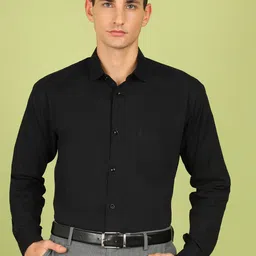 Encore By INVICTUS Slim Fit Spread Collar Long Sleeves Formal Cotton Shirt-image-36