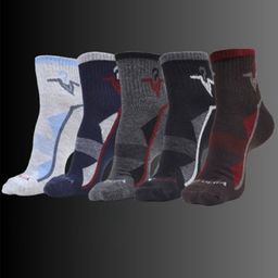 MJE Men Pack Of 5 Patterned Ankle Length Socks-picture-19