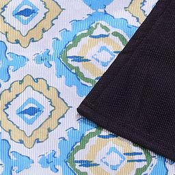 AAZEEM Blue & White Printed Microwave Oven Top Cover With 4 Utility Pockets image 4