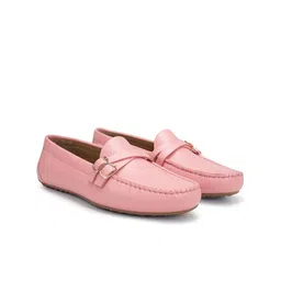 ROSSO BRUNELLO Women Leather Square Toe Comfort Insole Loafers-19