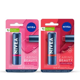 Nivea Set Of 2 Caring Beauty SPF 30 Lip & Cheek Tint With Vitamin E - 4.8g Each-17