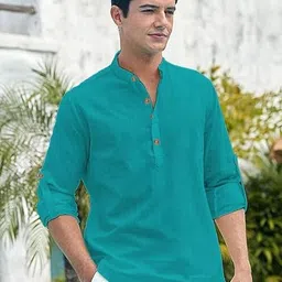 AMRIT TOP WEAR Men Mandarin Collar Straight Kurta-picture-48
