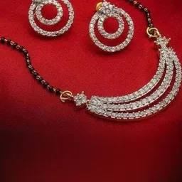 Frap Artificial Stones Studded & Beaded Mangalsutra With Earrings-picture-13