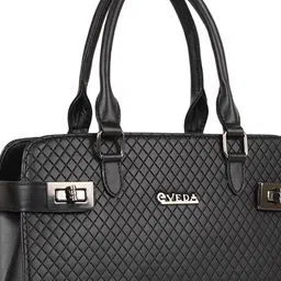 EVEDA Textured Structured Handbag With Detachable Sling Strap image 4