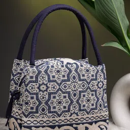Anekaant Floral Oversized Structured Hobo Bag with Tasselled-39