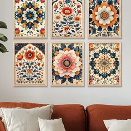 Kotart Brown & Pink 6 and more Piece Wood Abstract Wall Paintings-image-49