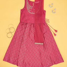 AKKRITI BY PANTALOONS Girls Ready to Wear Lehenga & Blouse With Dupatta-image-3