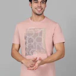 Cantabil Men Typography Printed Round Neck Cotton T-shirt-image-47