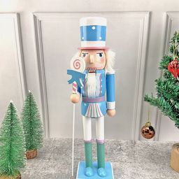 Little Surprise Box LLP Blue Wooden Lollipop Nutcracker Showpiece-image-17